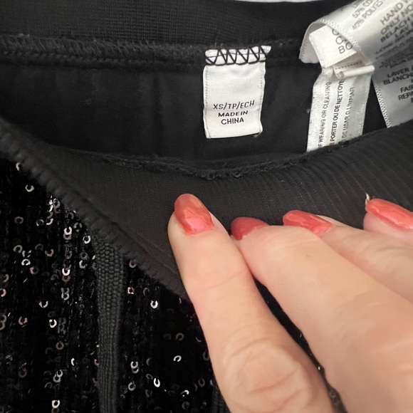 Calvin Klein Black Sequin Jogger Pants - Picture 5 of 6